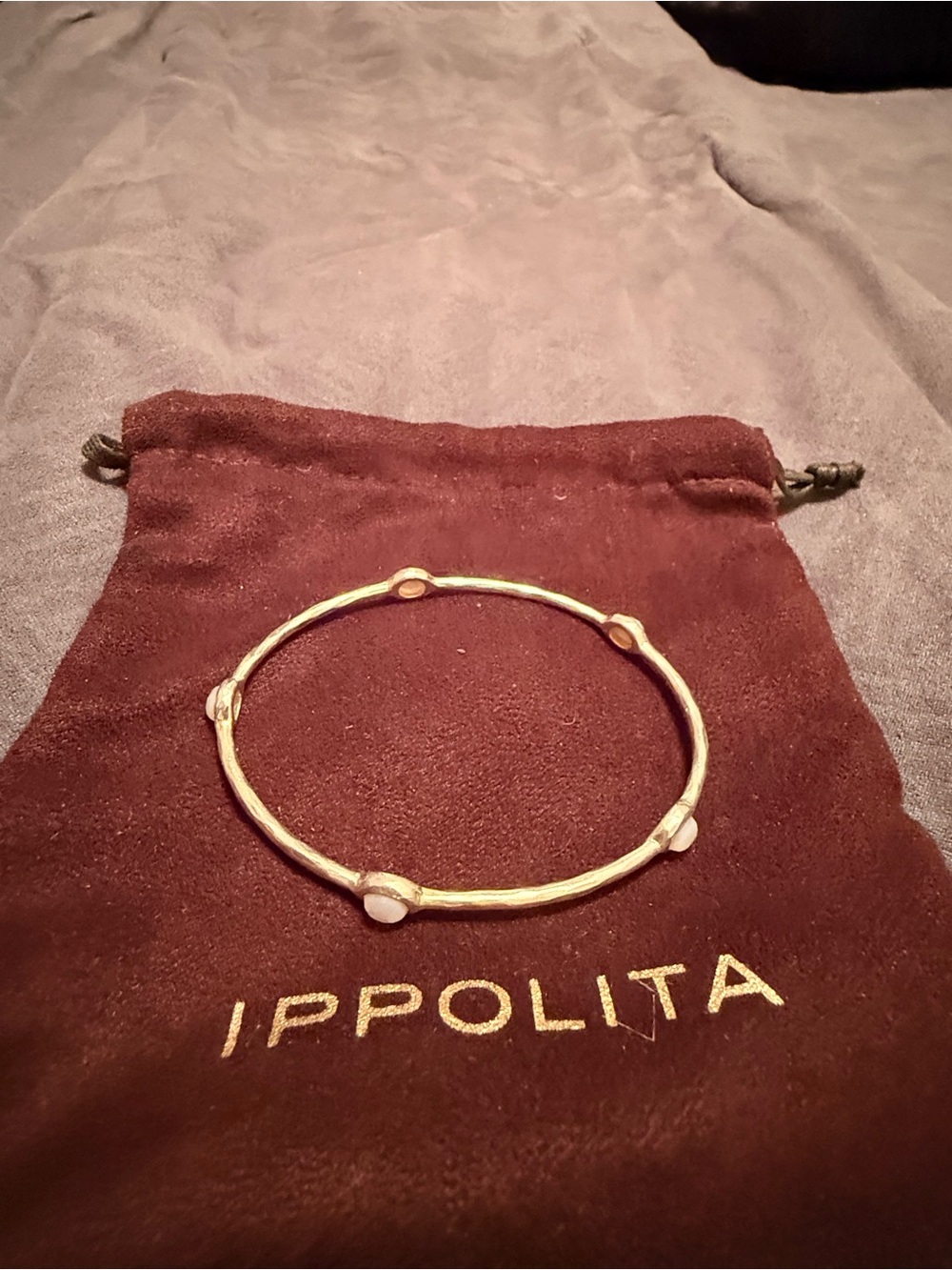 Ippolita Silver Bangle with White Stone Accents - Picture 2 of 5